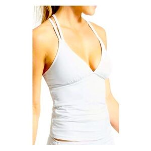 Athleta White Double-Strap Swim Tank